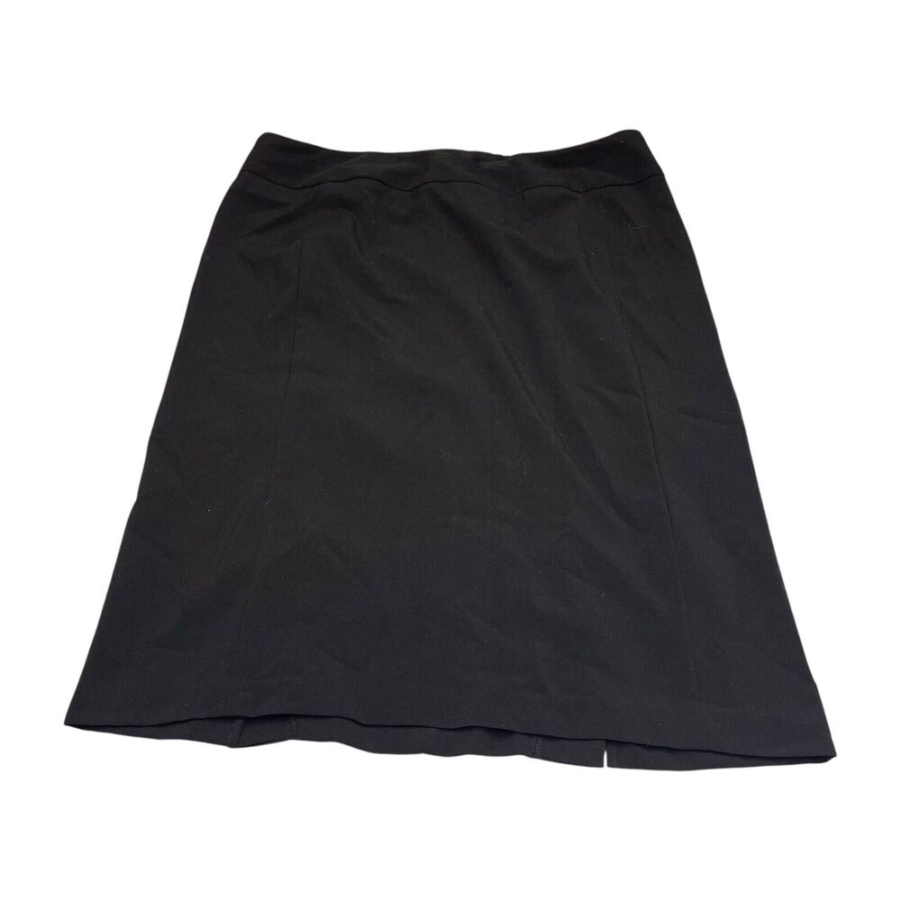 Briggs New York A-Line Skirt Women's 14 Black Stretch Back Zip Modern Minimalist - Picture 1 of 6